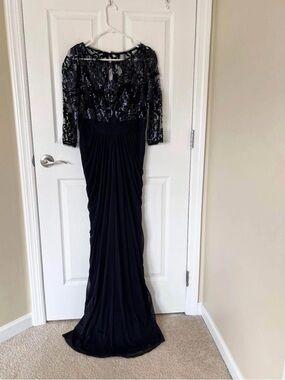 Adrianna Papell Formal Gown Sz 8 Dark Navy Dress